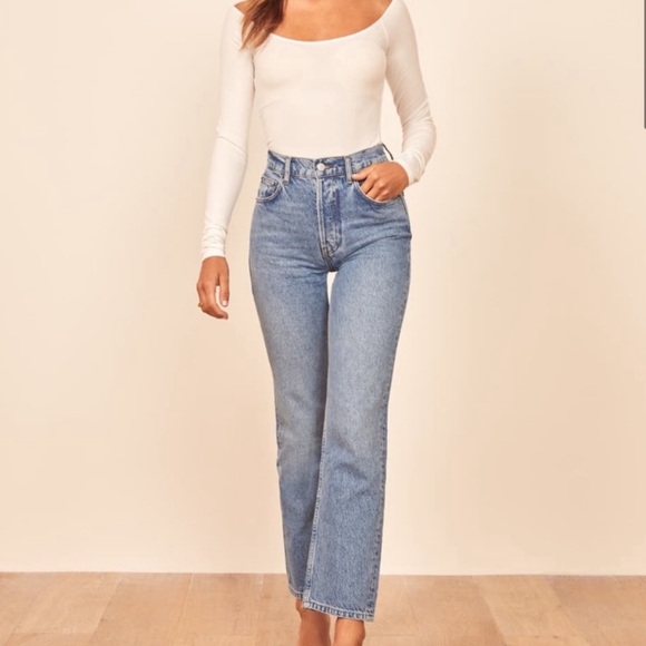 Reformation High Rise Straight Jean Crop - Picture 1 of 3